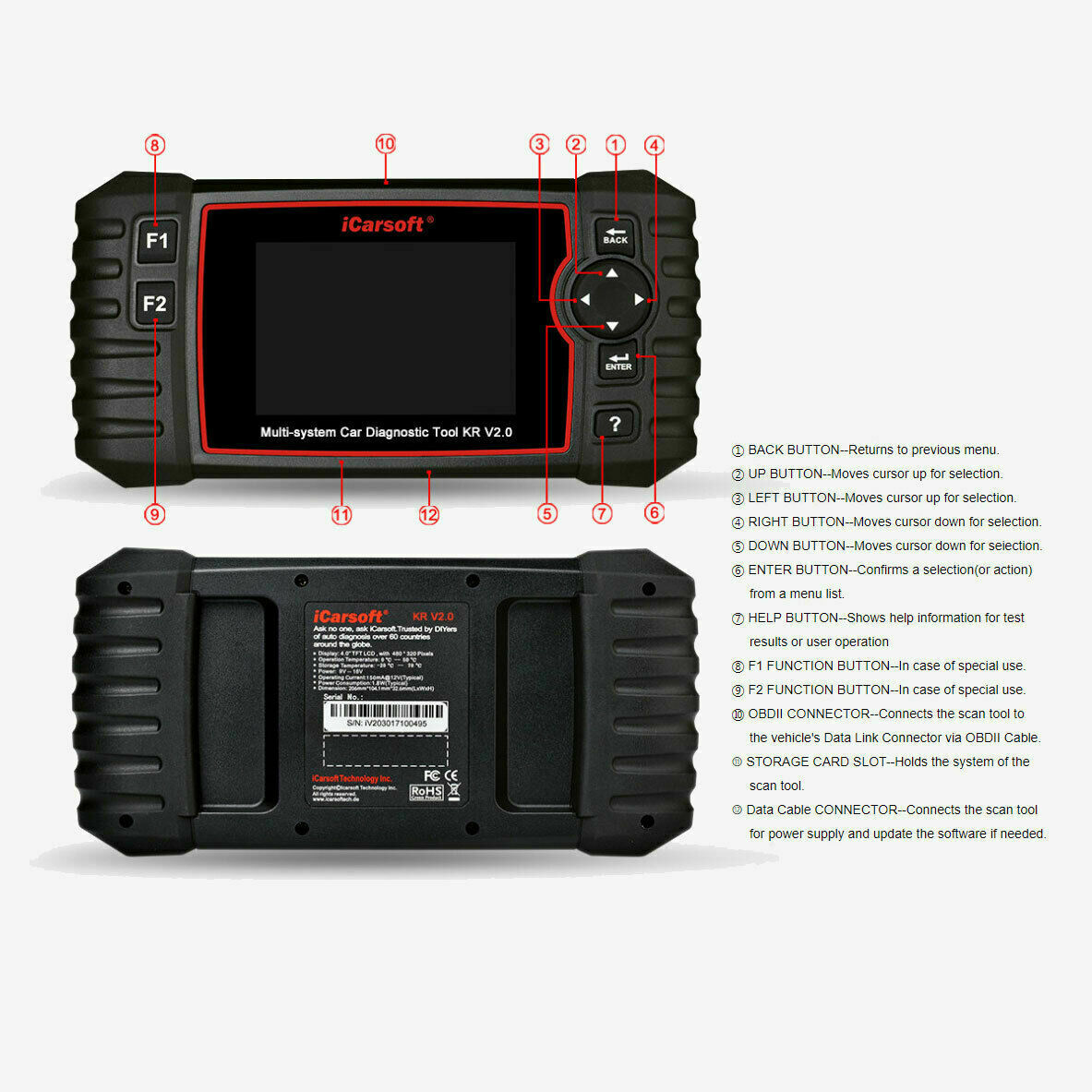 ICARSOFT KR V2.0 OBDII ENGINE DIAGNOSTIC CODE SCAN FOR KIA HYUNDAI DAEWOO - Auto Lines Australia