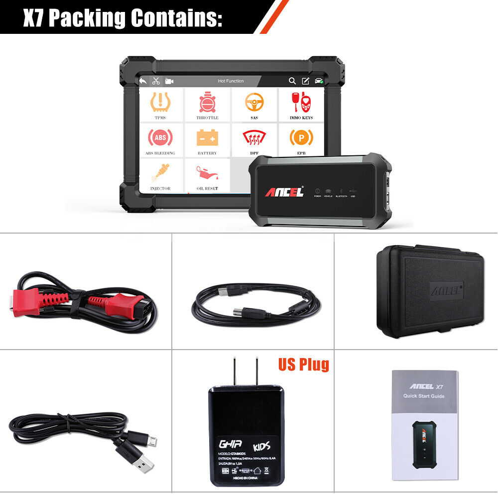 Ancel X7 Automotive OBD2 Diagnostic Scan Tool ABS SRS Car Full System Scanner